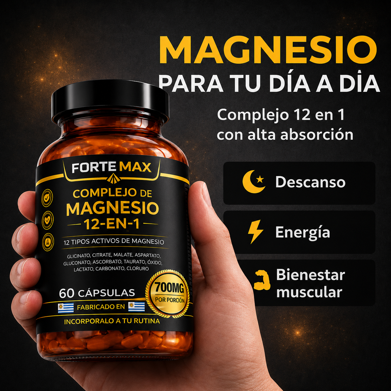 Complejo de Magnesio 12 en 1 - Forte Max Uruguay
