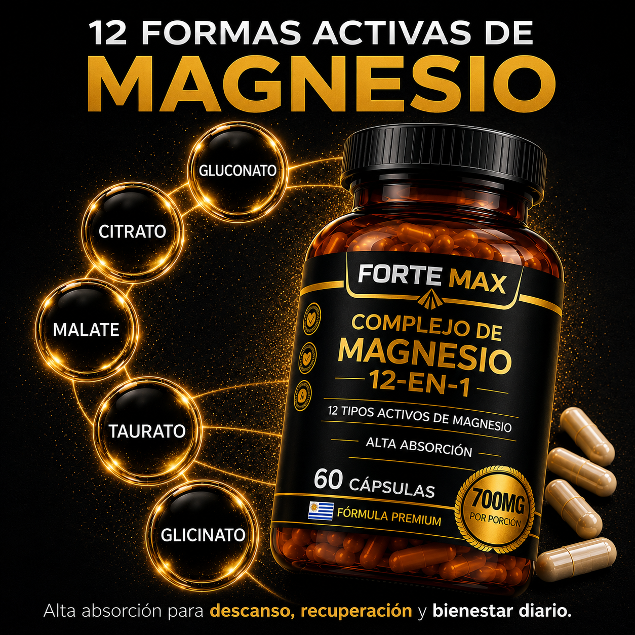 Complejo de Magnesio 12 en 1 - Forte Max Uruguay